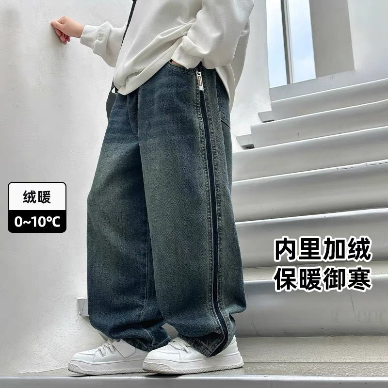 バックデザイン ワイドデニムパンツ