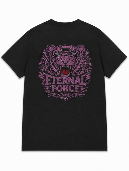 ETERNAL FORCE RHINESTONE TIGER TEE