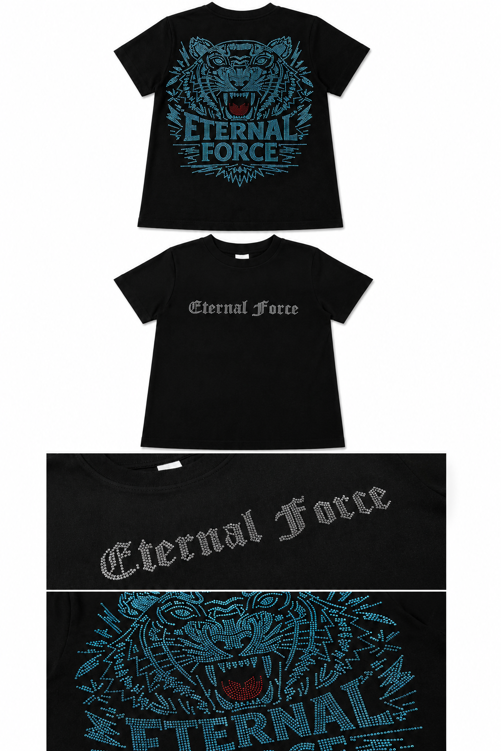 ETERNAL FORCE KIDS RHINESTONE TIGER TEE