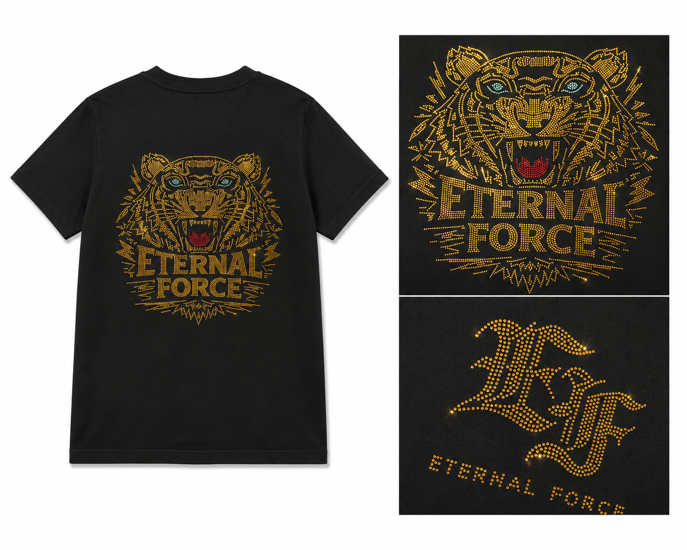 ETERNAL FORCE RHINESTONE TIGER TEE