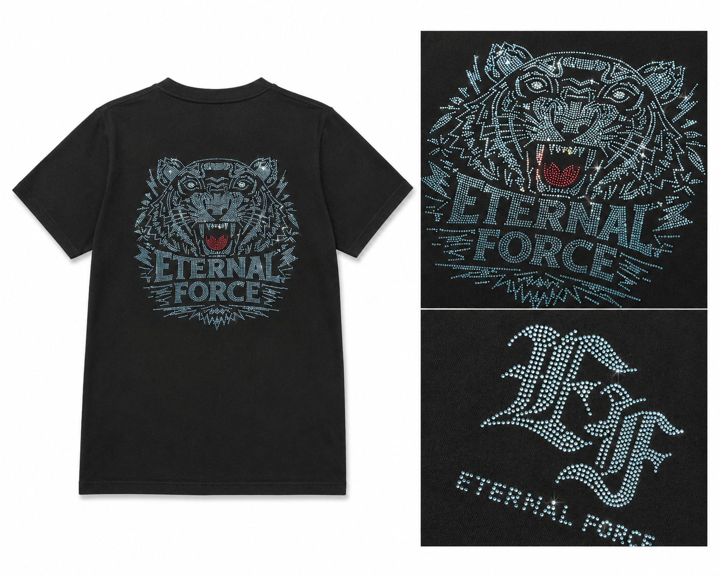 ETERNAL FORCE RHINESTONE TIGER TEE
