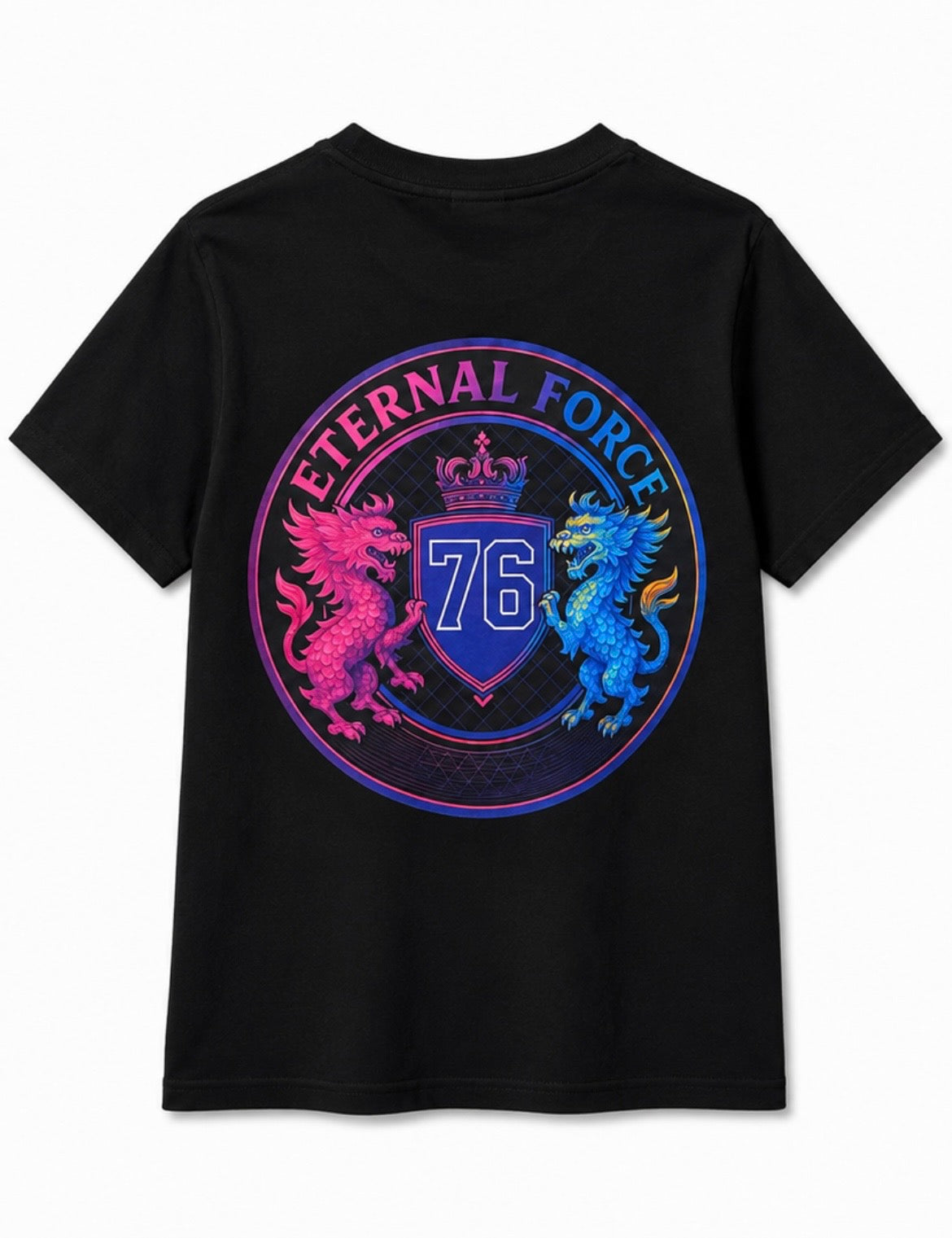 ETERNAL FORCE Dragon Crest Kids T-shirt / Pink × Blue