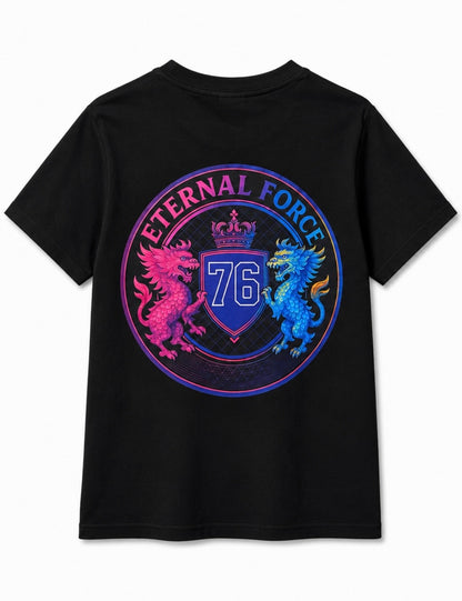 ETERNAL FORCE Dragon Crest Kids T-shirt / Pink × Blue