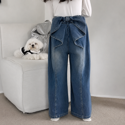 ビッグバックリボン デニムパンツ
