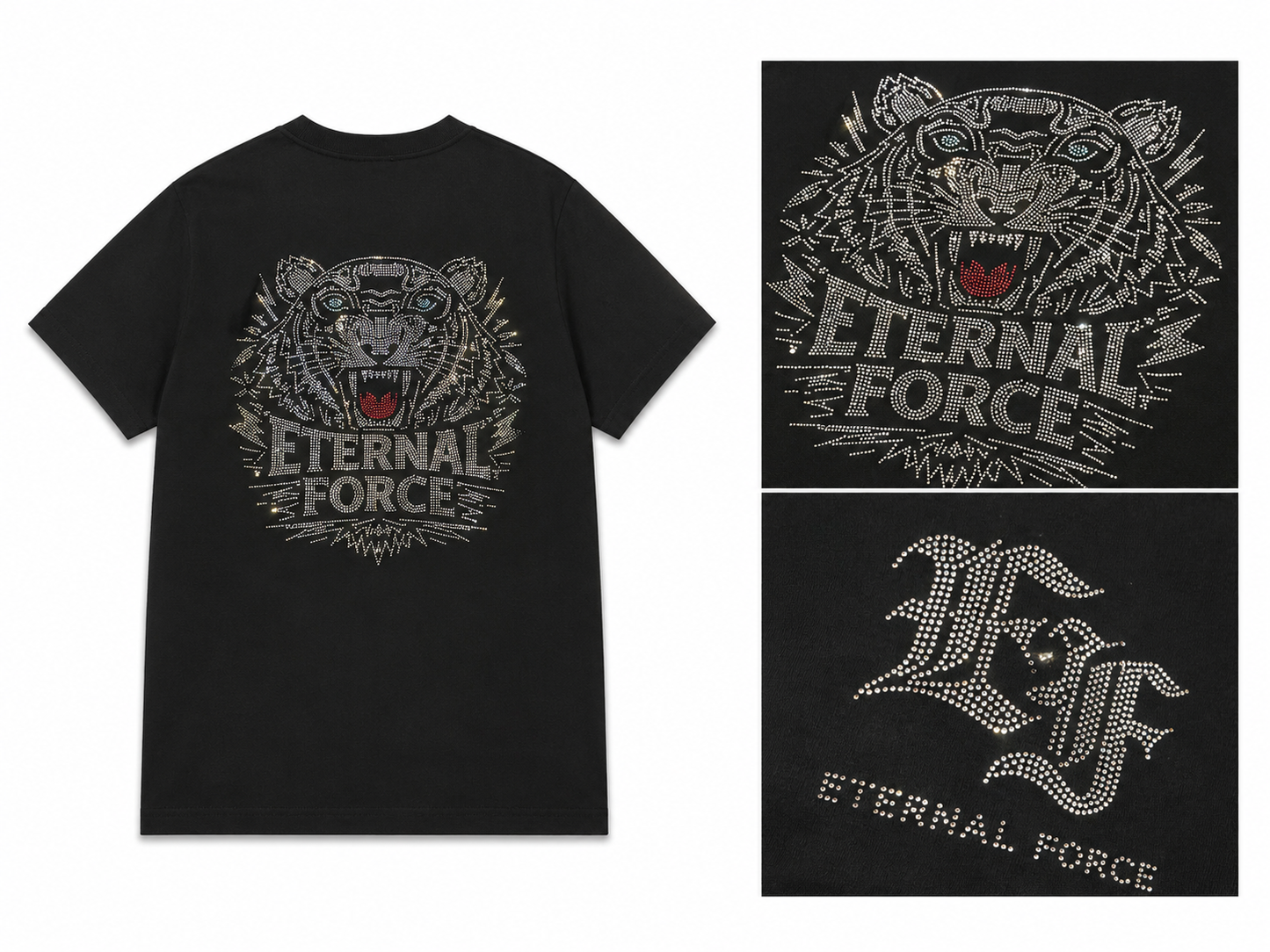 ETERNAL FORCE RHINESTONE TIGER TEE