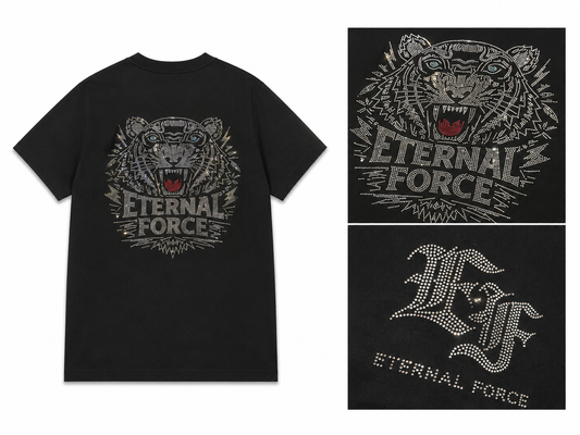 ETERNAL FORCE RHINESTONE TIGER TEE